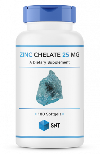 SNT Zinc Chelate 25 mg, Цинк Хелат 25 мг, 180 капсул