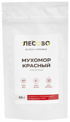 Лесово Мухомор красный молотый, 30 грамм