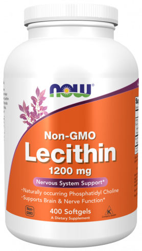NOW Lecithin 1200 mg, Лецитин 1200 мг, 400 капсул