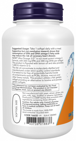 NOW Ultra Omega-3, Ультра Омега-3, 180 капсул