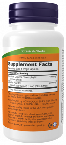 NOW Chlorophyll, Хлорофилл, 90 капсул