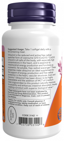 NOW Ubiquinol, Убихинол, 120 капсул