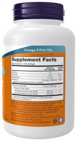 NOW Ultra Omega-3, Ультра Омега-3, 180 капсул