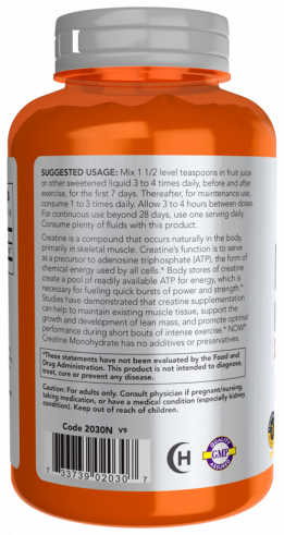 NOW Creatine Monohydrate, Креатин Моногидрат, 227 грамм