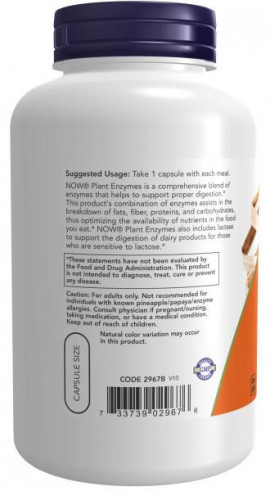 NOW Plant Enzymes, Плант Ферменты, 240 капс