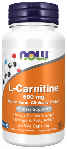 NOW L-Carnitine 500 mg, L-Карнитин 500 мг, 60 капсул