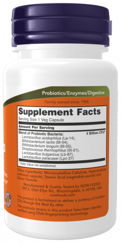NOW Acidophilus 4х6, Ацидофилус 4х6, 60 капсул