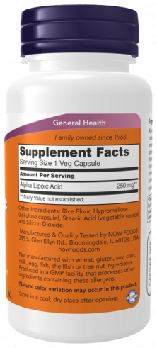 NOW Alpha Lipoic Acid, 120 капсул
