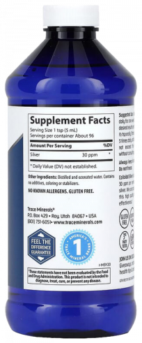 Trace Minerals Colloidal Silver 30 ppm, 473 мл