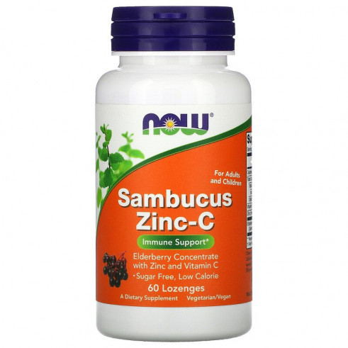 NOW Sambucus Zinc-C, 60 таблеток