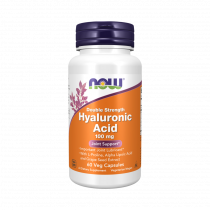 NOW Double Strength Hyaluronic Acid 100 mg, Двойная сила Гиалуроновой кислоты 100 мг, 60 капсул